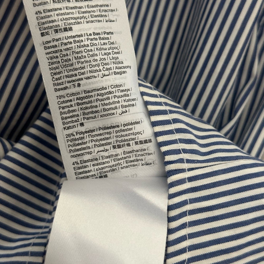 Esprit Blue and White Striped Off-Shoulder Ruffle Top - Picture 5 of 5